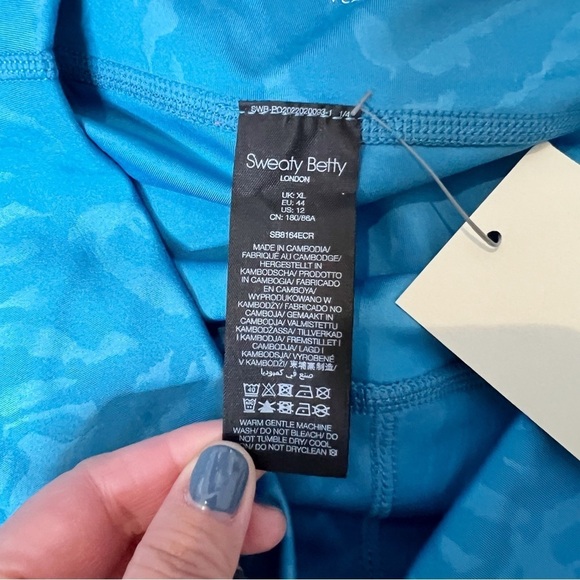 NEW Sweaty Betty Women’s Blue Tiger Print All Day Crop Performance Legging Sz 12 - Picture 6 of 13